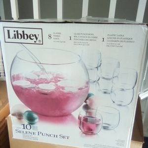 10 Piece Glass Punch Bowl Set